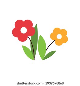 Flowers. Children s pattern on a white background. Vector illustration.