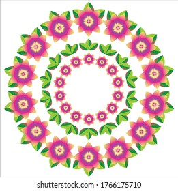 flores en forma de círculo sobre fondo blanco 
