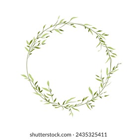 Marco de círculo de flores. Ramos para boda y ceremonia matrimonial. Plantas naturales hermosas. Elemento gráfico para el sitio web. Ilustración plana del vector de la historieta aislada sobre fondo blanco