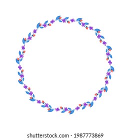 flowers in a circle. vector illustration