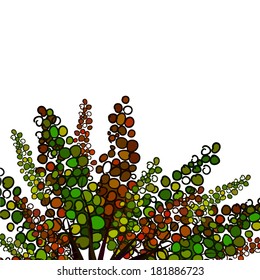 Flowers of circles on a white background. vector
