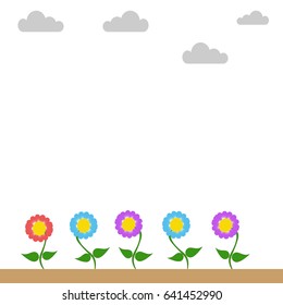 Flowers with clouds and copy space background