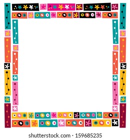 flowers collage decorative frame border