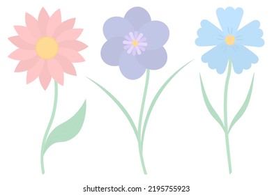 Flowers Collection Vector Illustrations Flowering Plant Stock Vector 