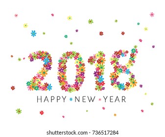 flowers color 2018 year vector