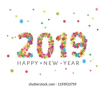 flowers color 2019 year vector