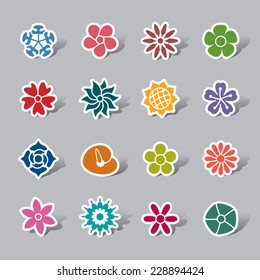 Flowers Color Icon Label