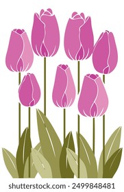 flowers colored in green and pink