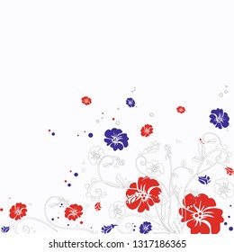 Flowers colorful background for card and banner design. Nature floral backdrop. Vector illustration.