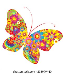 Flowers colorful butterfly