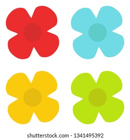 Flowers. Colorful flowers. Icon flower. Set of flower. Vector illustration. EPS 10.