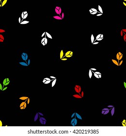 Flowers colorful pattern. Tulips pattern.