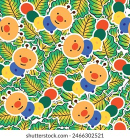 Flowers colorful seamless pattern. Vector illustration