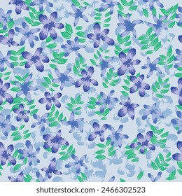 Flowers colorful seamless pattern. Vector illustration