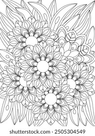  Flores para colorear Libro Páginas Patrones de flores