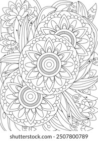 Flores para colorear Libro Páginas Patrones de flores