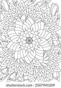 Flores para colorear Libro Páginas Patrones de flores