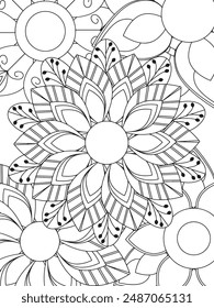  flowers Coloring Book Pages flowers for Relaxation and Stress Relief on Flowers Patterns