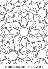  flowers Coloring Book Pages flowers for Relaxation and Stress Relief on Flowers Patterns