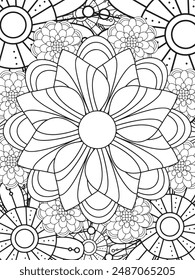  flowers Coloring Book Pages flowers for Relaxation and Stress Relief on Flowers Patterns