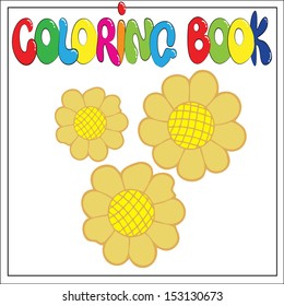 Flowers coloring book vector illustration.