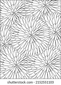 The flowers coloring page. Floral coloring sheet. Coloring page for adults. Vector illustration. 
