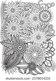 Flowers Coloring Pages For Adultes