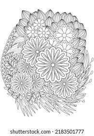 Flowers coloring pages for adults .black  white coloring pages .