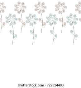 flowers Colors blue, pink on a white background