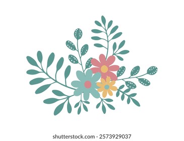 Flowers composition on white background 6