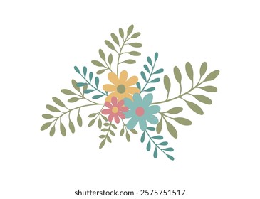 Flowers composition on white background 4