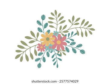 Flowers composition on white background 3