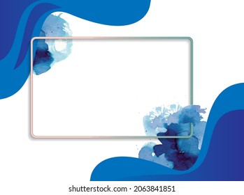 Composición de las flores. Marco fotográfico, flores de rosa sobre fondo azul pastel. Día de San Valentín, día de la madre, día de la mujer, concepto de primavera. Plano, vista superior, espacio de copia
