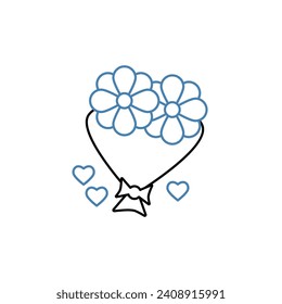flowers concept line icon. Simple element illustration. flowers concept outline symbol design.