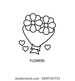 flowers concept line icon. Simple element illustration. flowers concept outline symbol design.