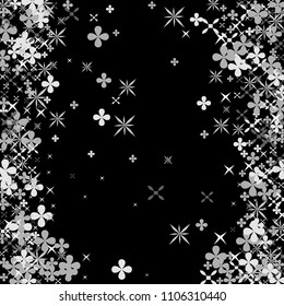 Flowers confetti vector oval frame. Scatter of colored floral elements. Dynamic vector illustration for celebration decorations, paper packaging, textile, covers.