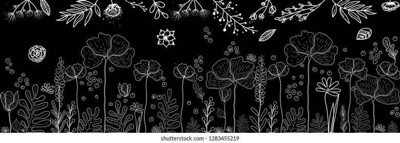 
flowers, contour, skinali, vector
