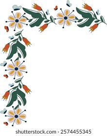 Flowers Corner Frame Vector Illustration