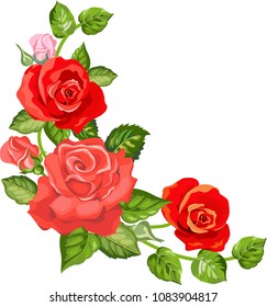 Similar Images, Stock Photos & Vectors of red roses with leaves ...
