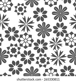 Flowers create an original floral background. Black and white flowers
