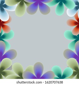 Flowers cute frame template. Vector illustration