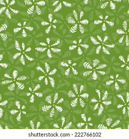 Flowers. Daisies. Floral seamless pattern. Green background. Strokes flowers. 