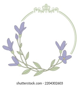 flowers and damask vector frame