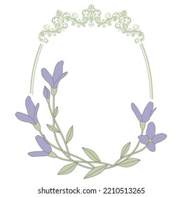flowers and damask vector frame