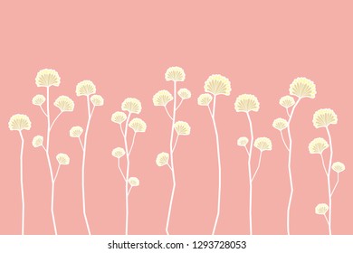 Flowers dandelions chrysanthemum vector background
