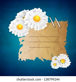 Flowers decorated blank note for your message on occasion of Happy Fathers Day.