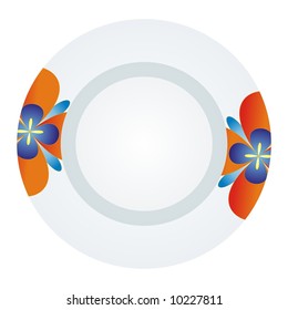 Flowers decorated dish