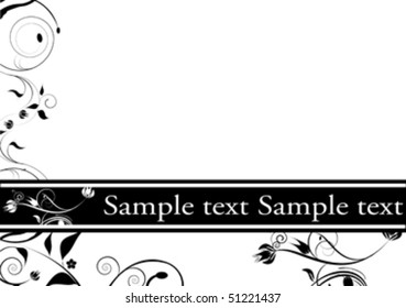 flowers decoration ,black,isolated on white
