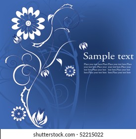 flowers decoration on blue background