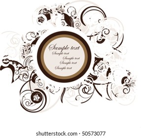flowers decoration and place for text in circle